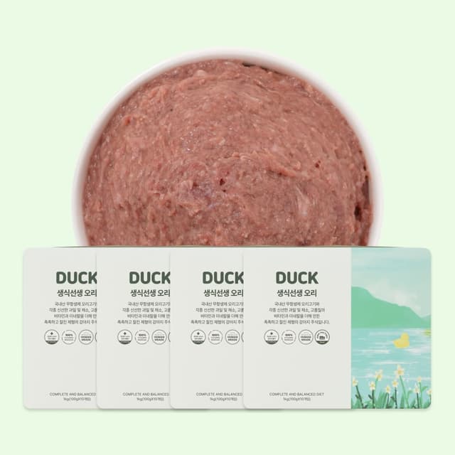 강아지 습식 사료 포옹 생식선생 오리 4kg, 34% 적립 혜택 제공