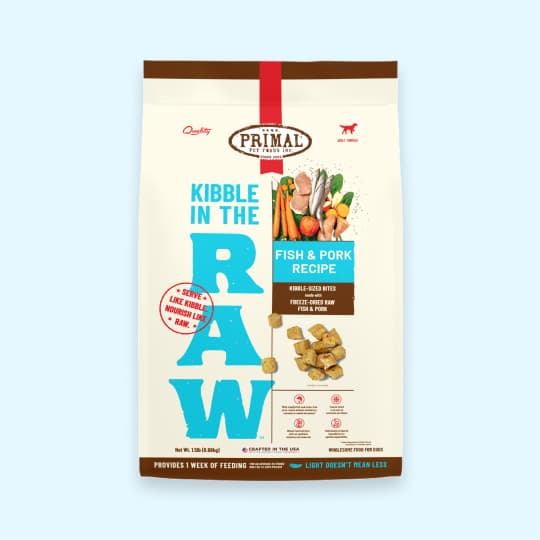 강아지 사료 프라이멀 키블인더로우 동결건조 피쉬 포크 680g, 27% 적립 혜택 제공