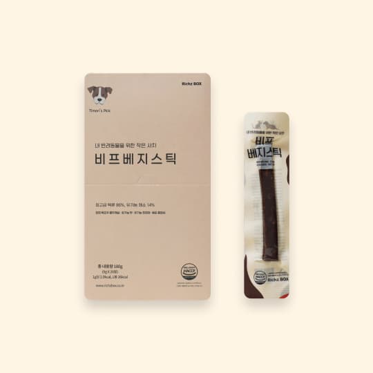 강아지 고양이 간식 리치즈박스 비프 베지스틱, 25% 적립 혜택 제공