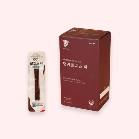 강아지 고양이 간식 리치즈박스 쫄깃 오리 베지스틱, 25% 적립 혜택 제공