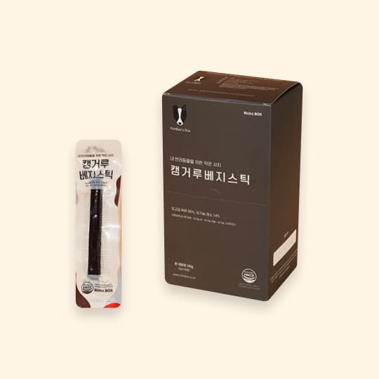 강아지 고양이 간식 리치즈박스 쫄깃 캥거루 베지스틱, 25% 적립 혜택 제공