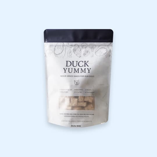 강아지 고양이 간식 리치즈박스 동결건조 덕 야미 45g, 25% 적립 혜택 제공