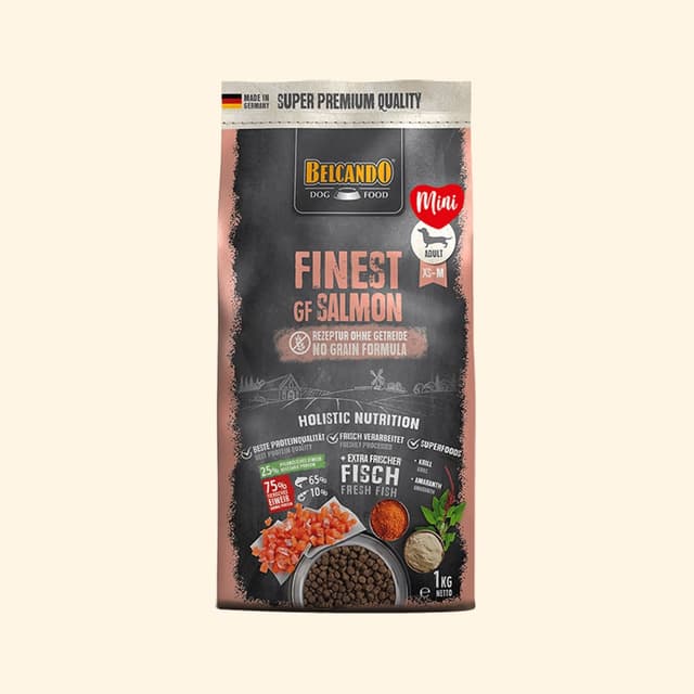 강아지 사료 벨칸도 클래식 파이니스트 키블 그레인프리 연어 1kg, 28% 적립 혜택 제공